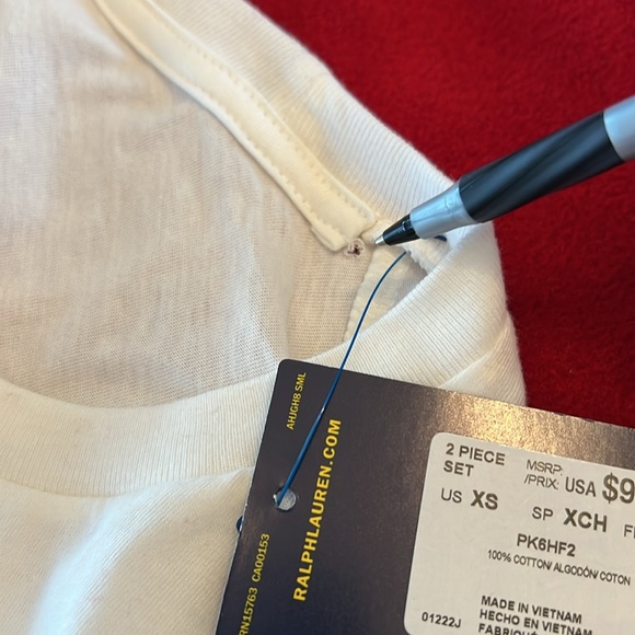 🎉Host Pick🎉Polo Ralph Lauren Mens 2-pc Set Navy Bottom/Cream Top Loungewear XS - Picture 16 of 16